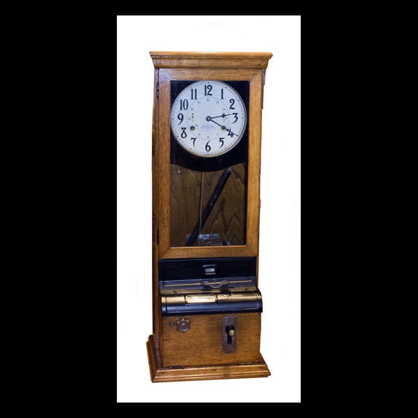 Clock for clocking-in at the canning factory