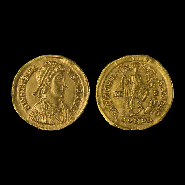 Solid aurei minted by the Emperor Theodosius in the name of Arcadius