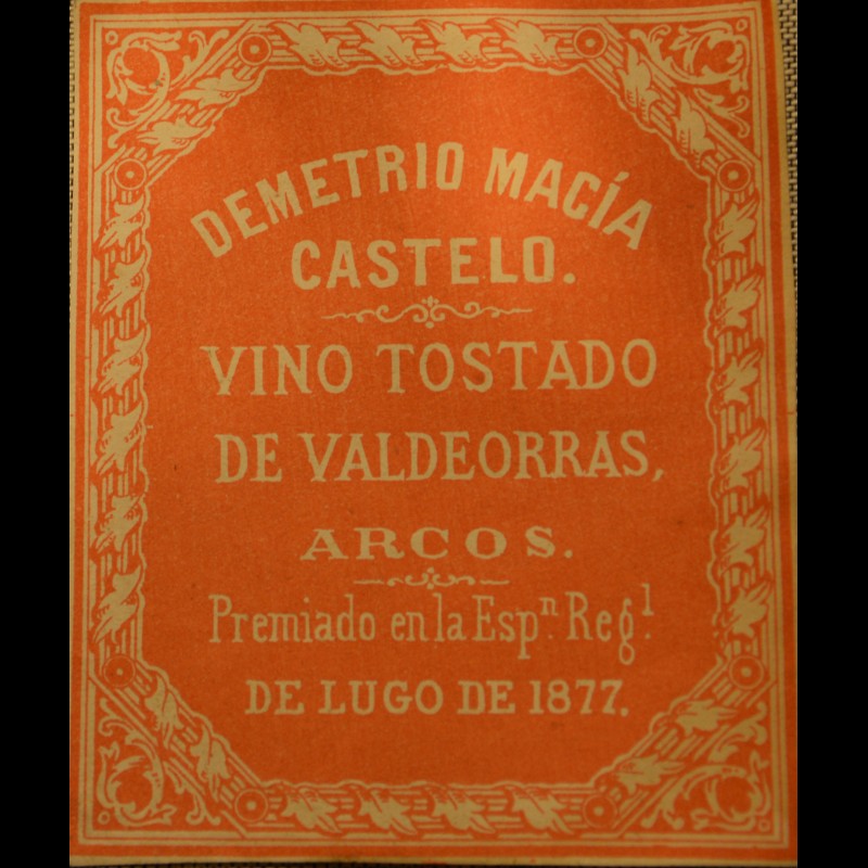 Etiqueta de vino tostado de Valdeorras