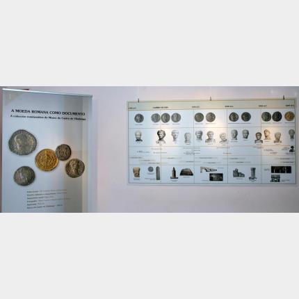 Paneis da exposición "A moeda romana como documento"