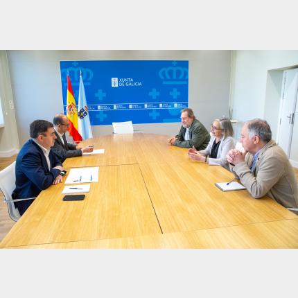 Vista da mesa de reunión cos participantes